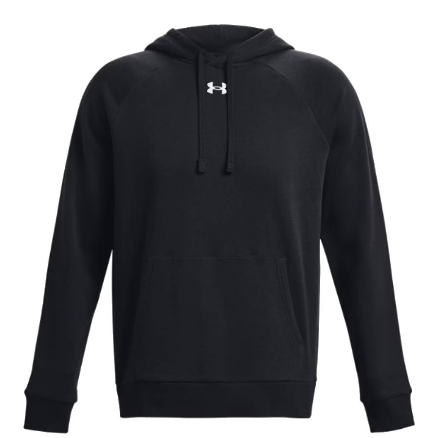 Sweat à capuche UA Rival Fleece - Hommes - Noir / Blanc - Très Grand