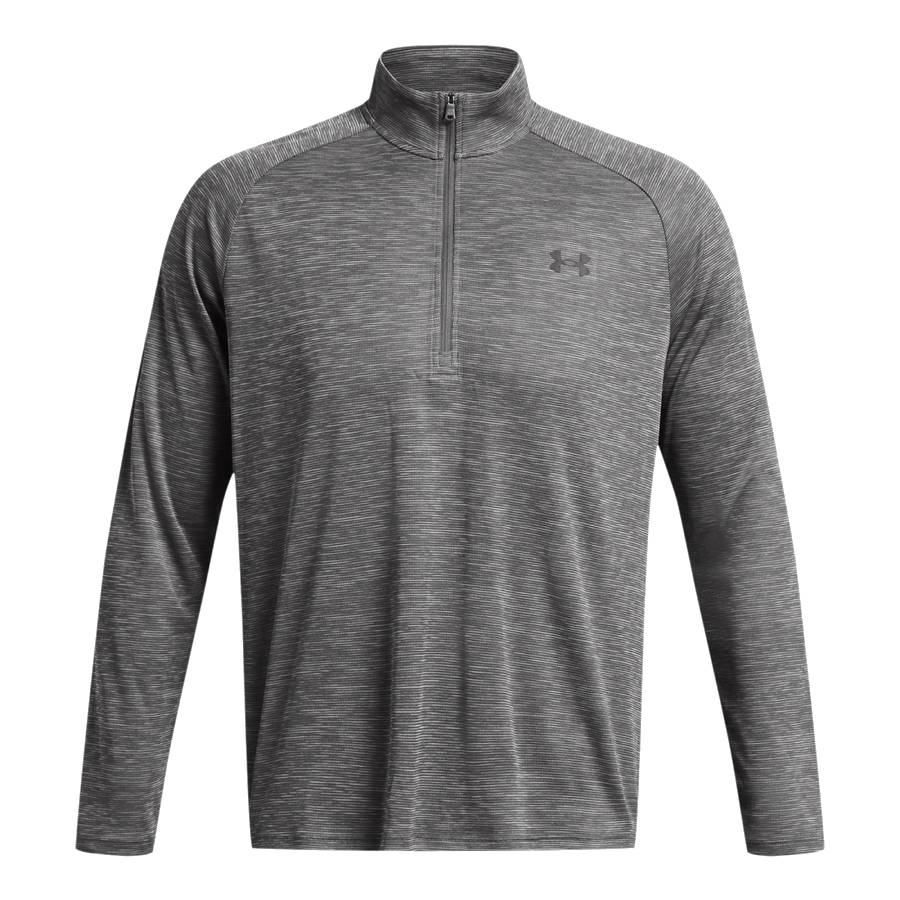 Haut 1/2 zip UA Tech Textured - Hommes - Châteauroche / Noir - Très Grand