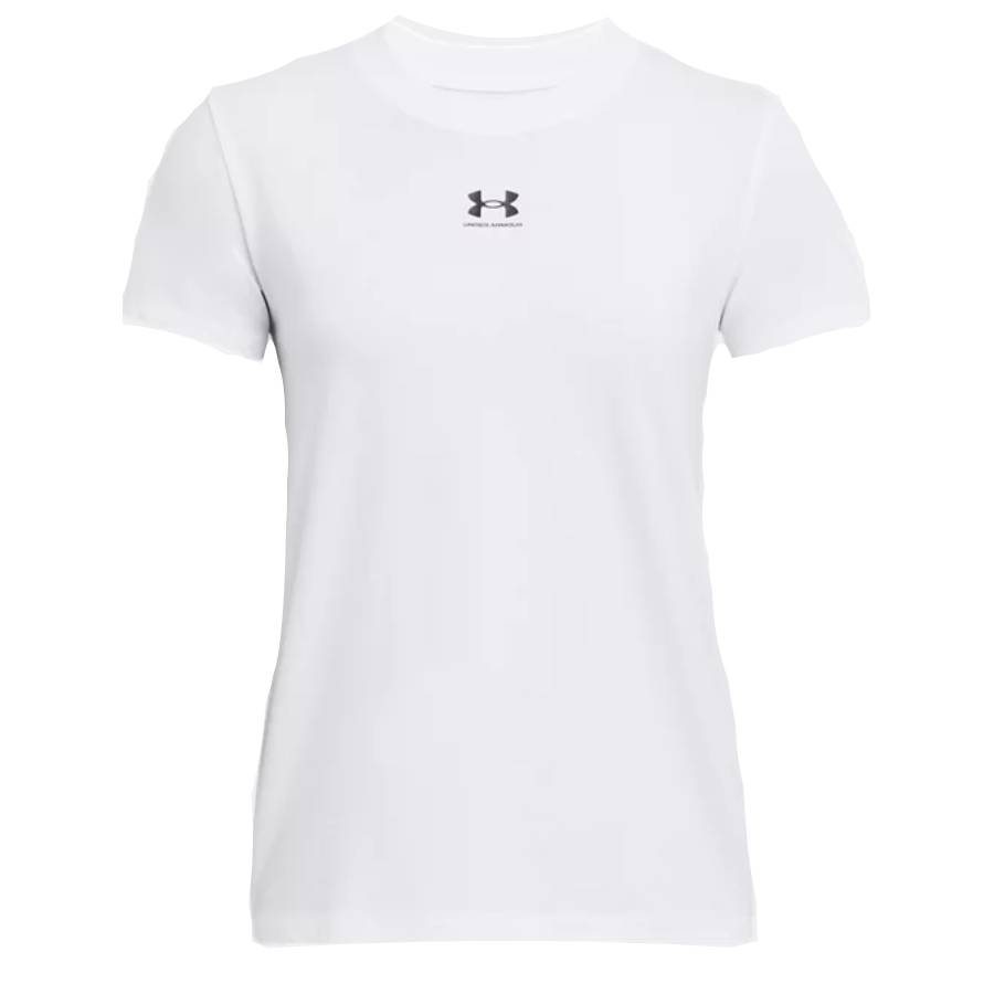 Haut manches courtes UA Rival Core - Femmes - Blanc / noir - Grand