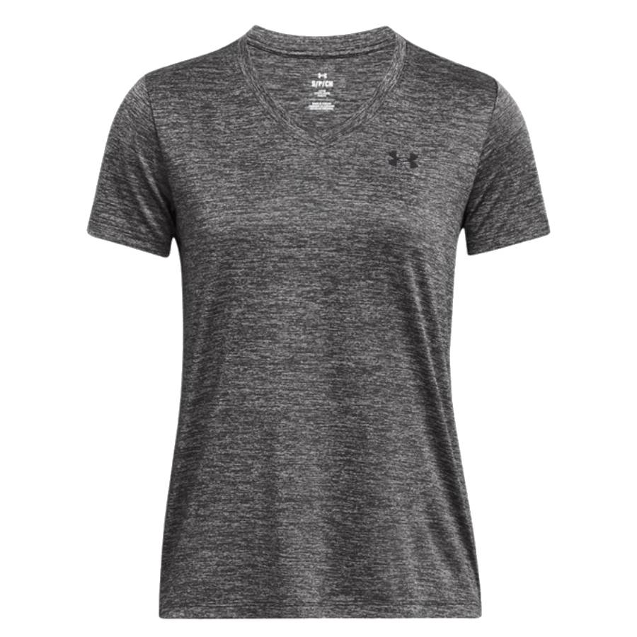 UA Tech Twist Manches courtes à col en V - Femmes - Gris - Petit