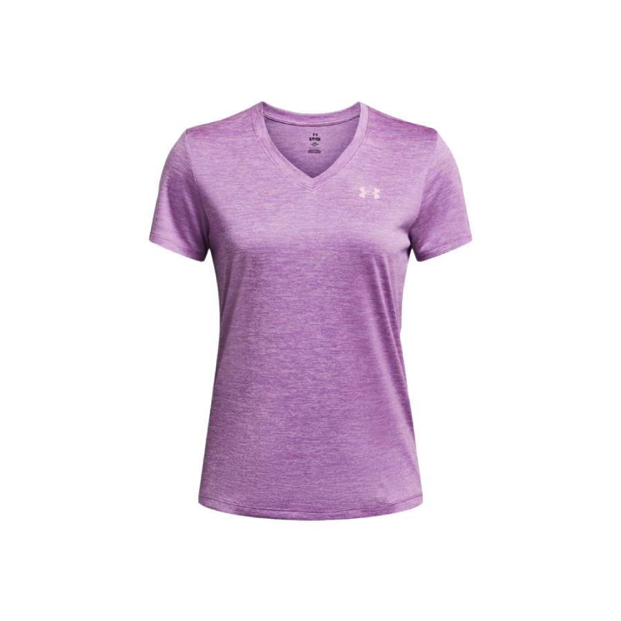 T-shirt avec encolure en V UA Tech Twist - Femmes - Mauve provence - Petit