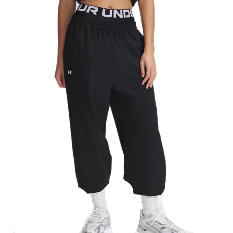 Pantalon de sport UA Rival Woven - Femmes - Noir / Blanc - Grand