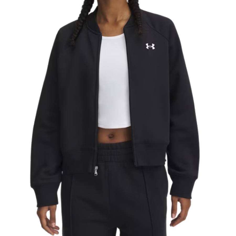 Blouson aviateur UA Rival Fleece - Femmes - Noir / Blanc - Moyen