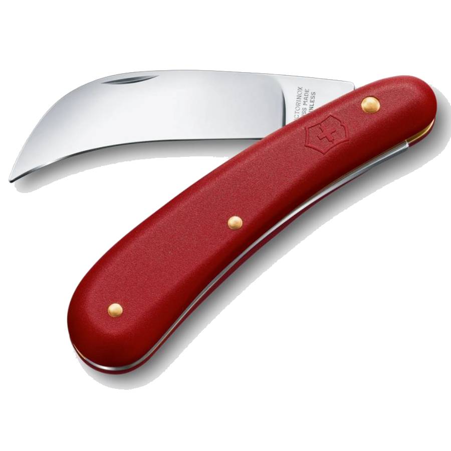 Pruning Knife with Curved Blade - Red