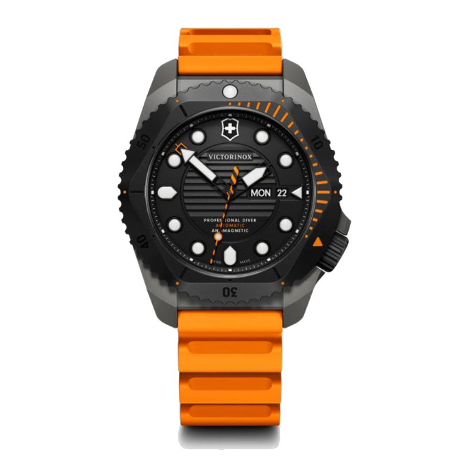 Montre de plongée automatique certifiée étanche jusqu'à 300 m Dive Pro - Hommes - Orange - 43 mm