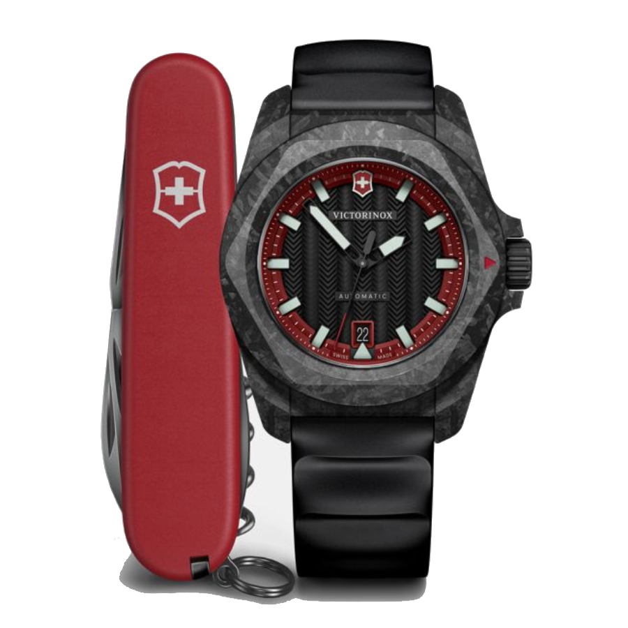 Montre automatique avec coffret couteau suisse I. N. O. X. - Hommes - Noir - 41 mm