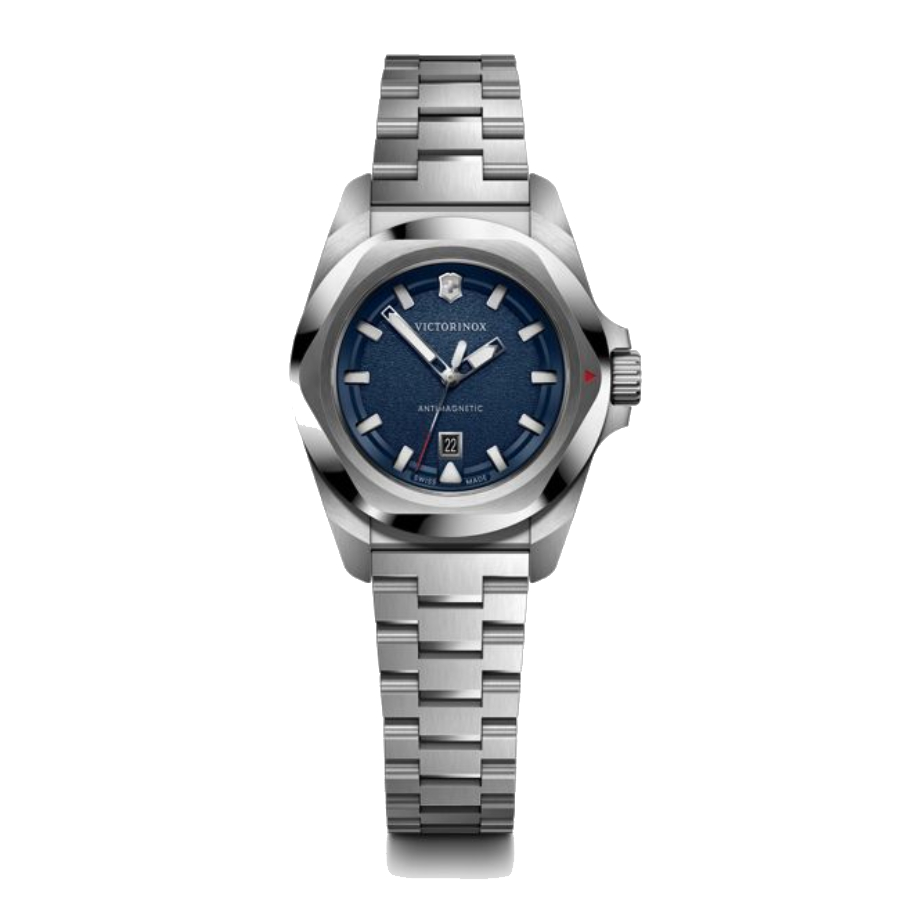 Montre petite en acier inoxydable argenté et cadran bleu I. N. O. X. - Femmes - 32 mm
