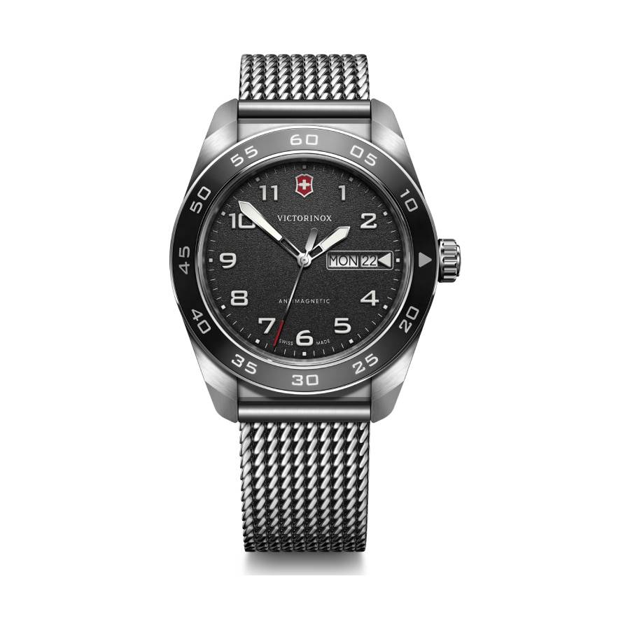 Heritage Black Day Date Arabic Dial - Stainless Steel Mesh - 42mm