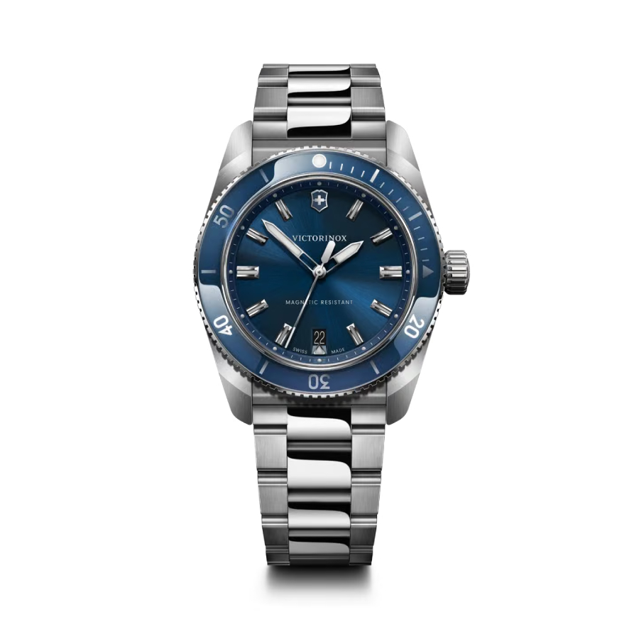 Maverick Blue Bezel and Index Dial Watch- Men - Stainless Steel - 39mm