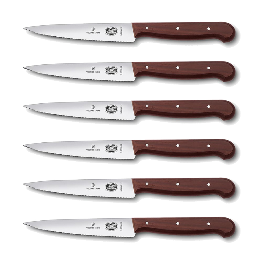 Wood, Steak Knife Set - Straight, Maple - 6Pcs