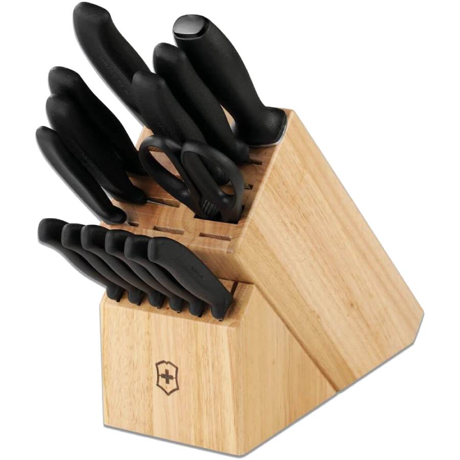 Swiss Classic 15Pc Knife Block Set - Black