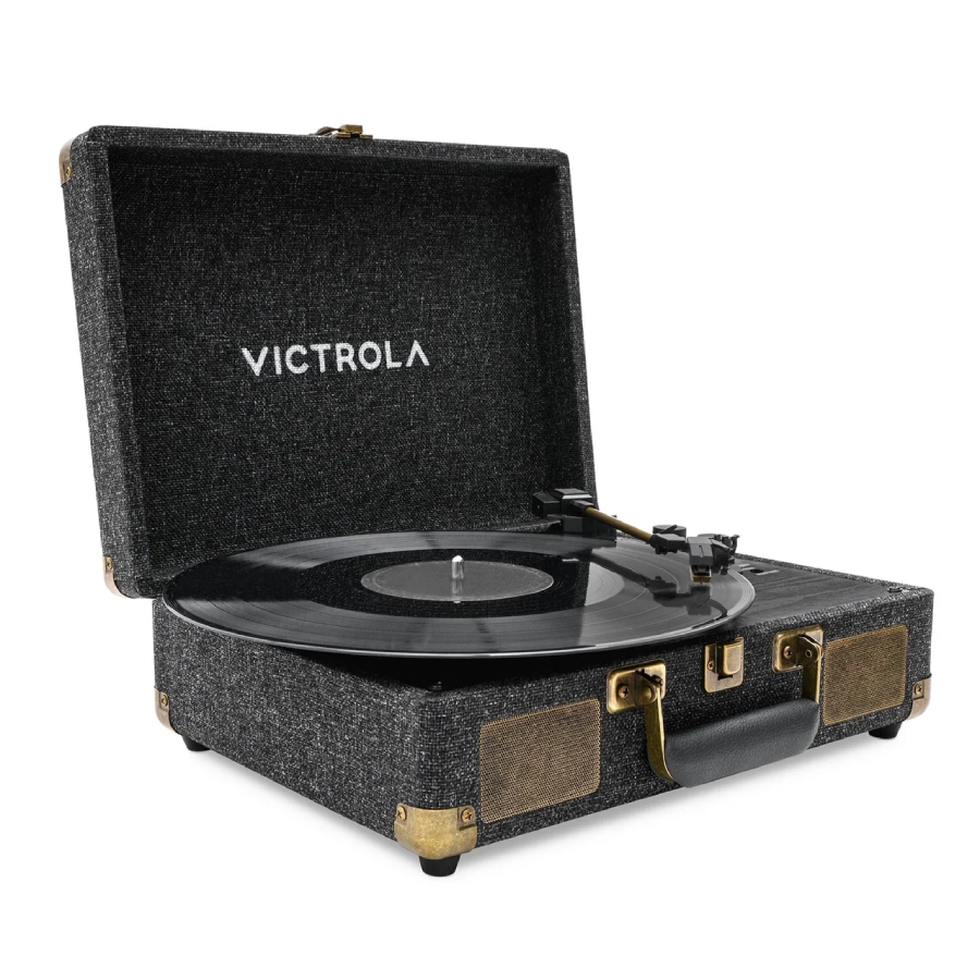 Venture Suitcase Record Player with Bluetooth - Black