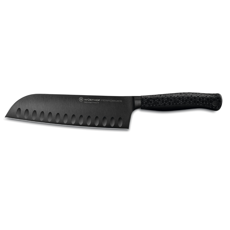 7" Performer Hollow Gr. Santoku - Black