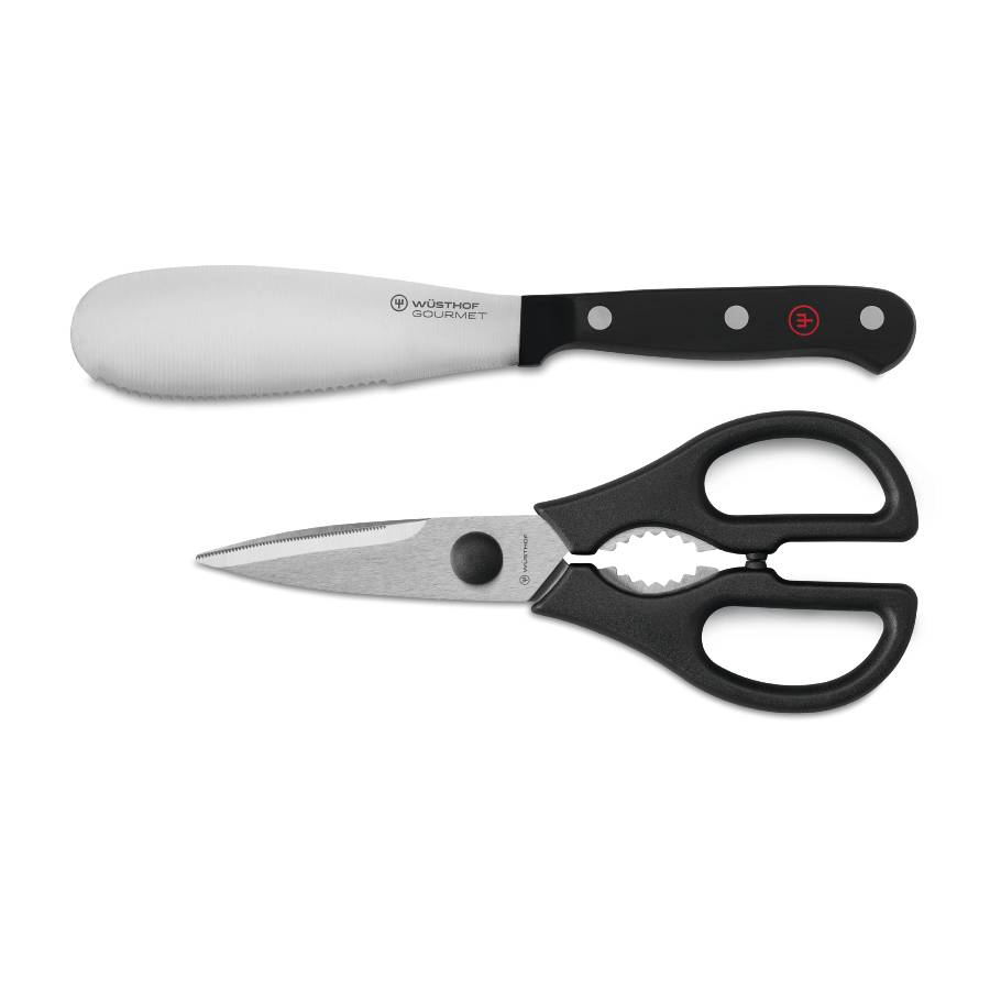 Ensemble 2 pièces épandeur et ciseaux de cuisine Gourmet