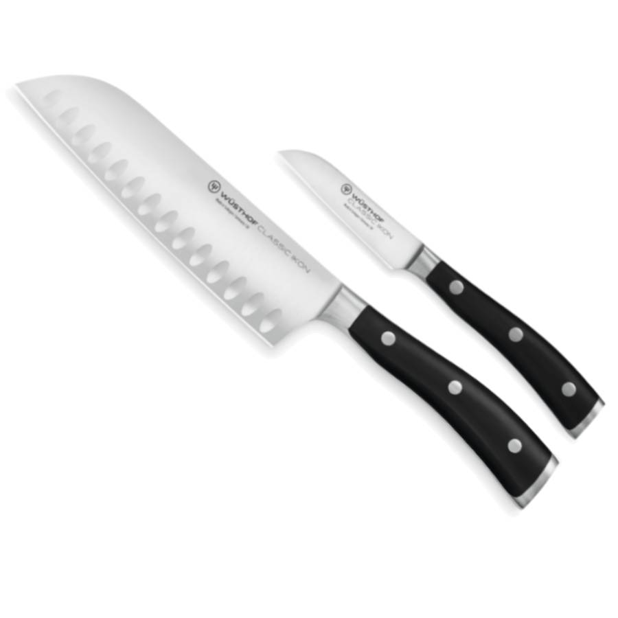 Classic Ikon Asian Chef's Knife Set - Blck - 2pc
